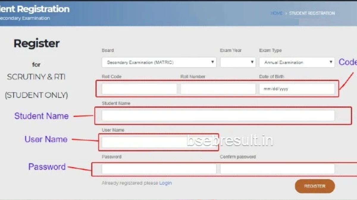 BSEB 10th Scrutiny/Compartment Form